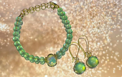 Cherry‑Glow Glass Bead Leverback Earrings (Silver‑tone)