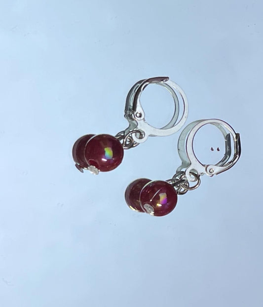 Opal‑Glow Bead Bracelet + Earrings Set (Gold‑tone)