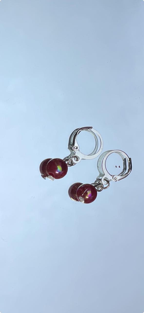 Opal‑Glow Bead Bracelet + Earrings Set (Gold‑tone)