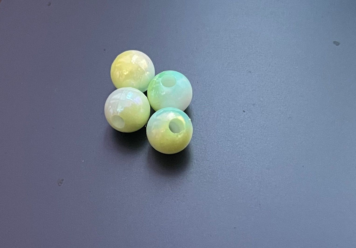 Opal‑Glow Bead Bracelet + Earrings Set (Gold‑tone)